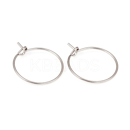 316L Surgical Stainless Steel Hoop Earring Findings STAS-G229-07P-08A-1
