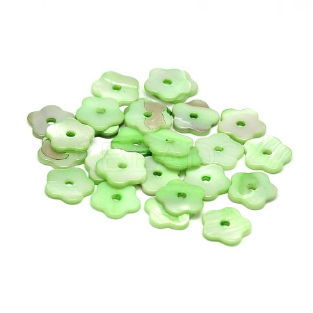 Dyed Natural Freshwater Shell Flower Beads SHEL-M001-05A-1