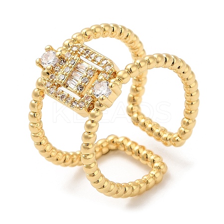 Rack Plating Brass Hollow Cuff Rings RJEW-D008-21G-1