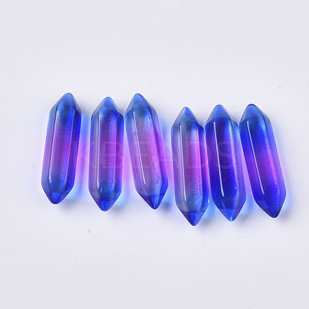 Two Tone Glass Double Terminated Point Beads GLAA-S167-12B-1