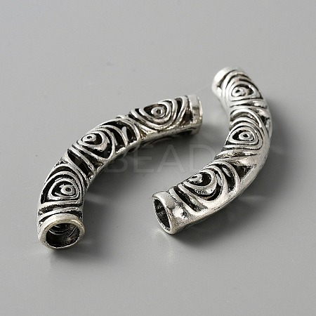Tibetan Style Alloy Curved Tube Beads LS-FIND-TAC0014-37AS-1