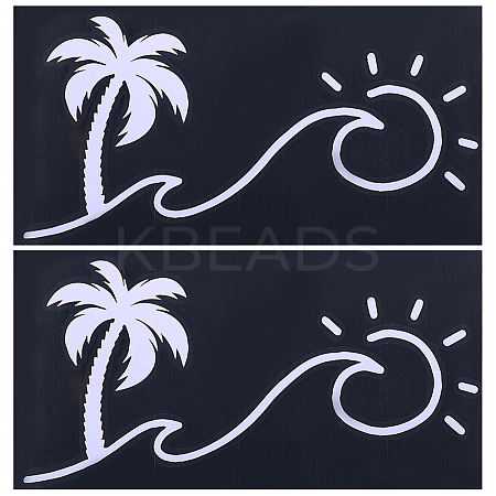 Beach Theme PVC Cartoon Self Adhesive Car Stickers FIND-WH0152-165B-1