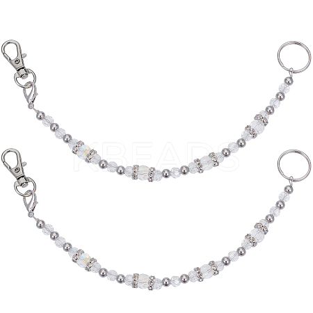 2Pcs Glass Keychain HJEW-SC0002-31-1