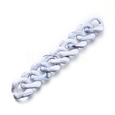 Handmade Acrylic Curb Chains AJEW-JB00555-05-1