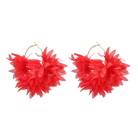 Alloy Cloth Hoop Earrings FS-WGC8145-09-1