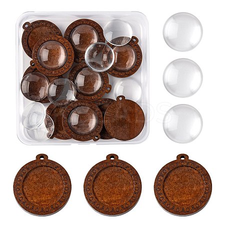 DIY Flat Round Pendant Making Kit DIY-LS0003-90-1