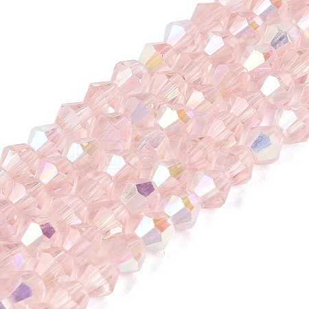 AB Color Plated Transparent Glass Beads Strands GLAA-G127-01-02D-1