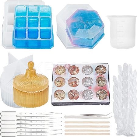 DIY Beauty Makeup Storage Box Epoxy Resin Crafts Kits DIY-OC0003-69-1