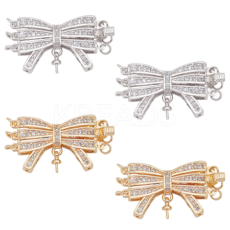 4Pcs 2 Colors Brass Box Clasps KK-CA0001-73-1
