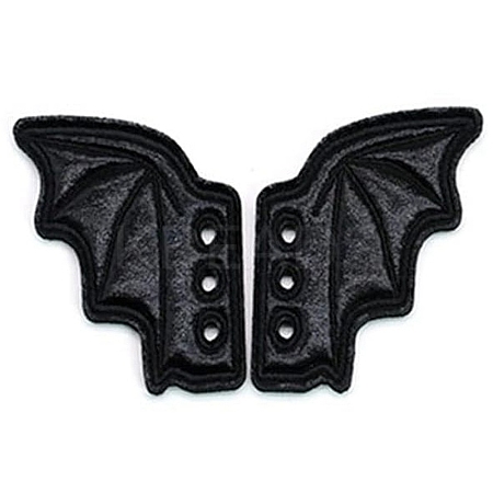 Bat Wing Cloth Shoe Lace Charm DIY-WH0308-467D-1