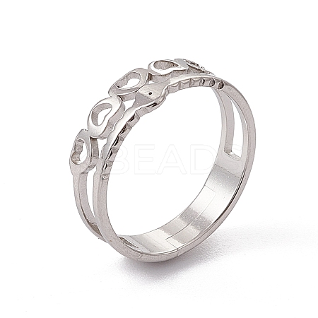 Non-Tarnish 201 Stainless Steel Hollow Out Heart with Evil Eye Finger Ring for Women RJEW-C045-06P-1