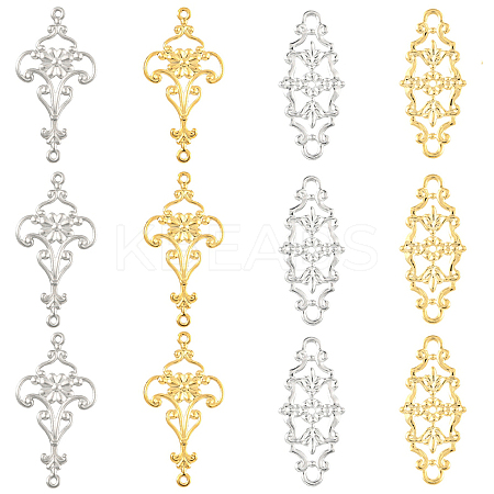16Pcs 4 Styles 201 Stainless Steel Links STAS-YW0003-51-1