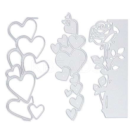 3pcs 3 styles Carbon Steel Cutting Dies DIY Templates DIY-GF0006-31-1