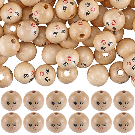 120Pcs Unfinished Natural Wood Beads WOOD-GF0002-21A-1
