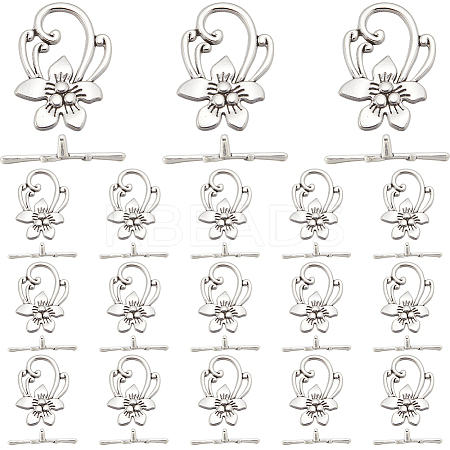 40Pcs Tibetan Style Alloy Toggle Clasps FIND-SP0001-57-1