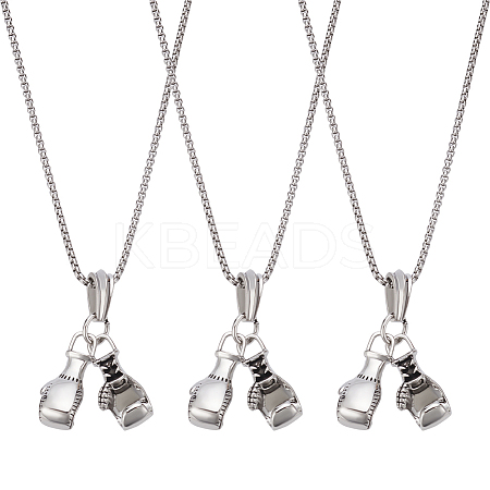 4Pcs Alloy Gloves Pendant Necklaces NJEW-UN0001-62AS-1