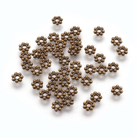 Tibetan Style Alloy Daisy Spacer Beads X-TIBEB-A101757-AB-FF-1