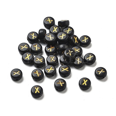 Plating Opaque Acrylic Beads OACR-R005-03X-1