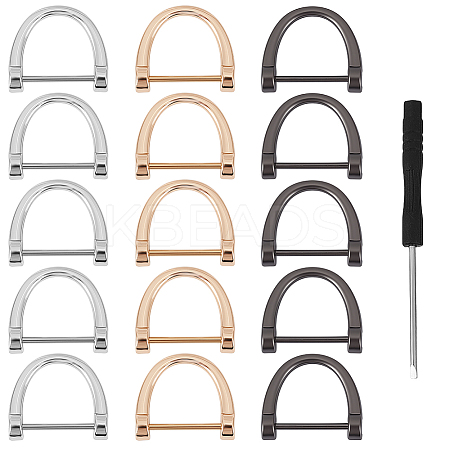 33Pcs 3 Colors Alloy D Rings Suspension Clasps FIND-DR0001-83-1