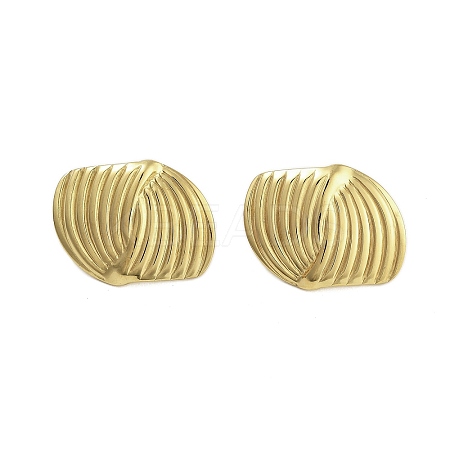 Ion Plating(IP) 304 Stainless Steel Stud Earrings for Women EJEW-N054-31G-1