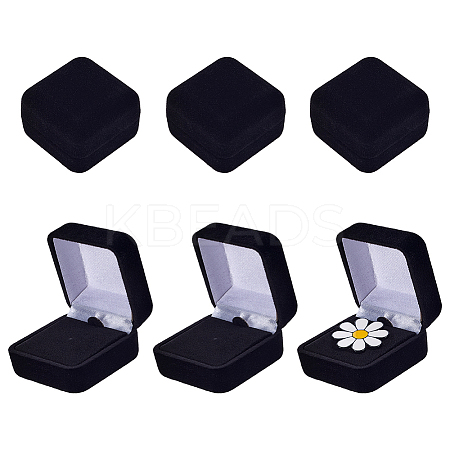 Square Velvet Badge Display Boxes CON-WH0095-172C-1