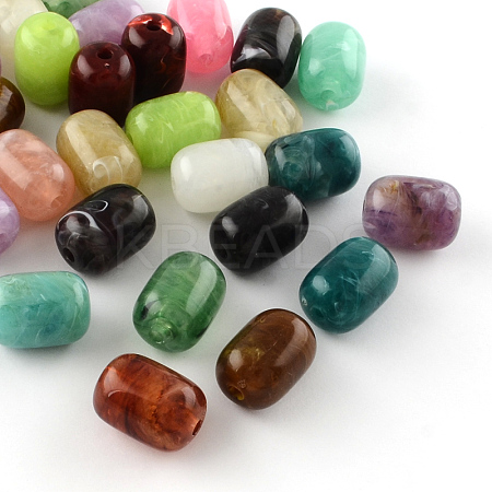 Column Imitation Gemstone Acrylic Beads X-OACR-R025-M-1