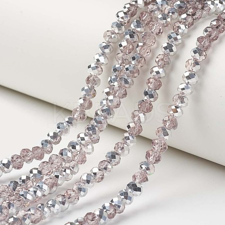 Electroplate Transparent Glass Beads Strands EGLA-A034-T3mm-M08-1