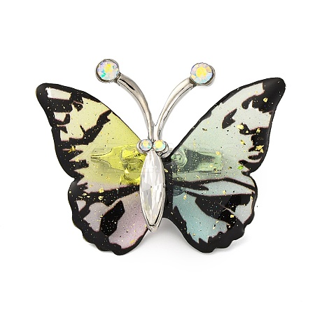 Butterfly Transparent Resin Brooch JEWB-M047-01G-1