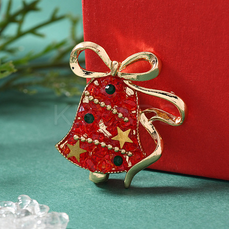 Christmas Alloy Rhinestone Lapel Pins for Backpack Clothes LS-JEWB-C052-01B-KCG-1