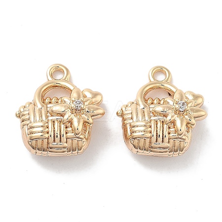 Brass Micro Pave Cubic Zirconia Pendants KK-M102-44G-1