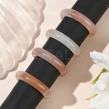 Natural Xinjiang Golden Silk Jade Finger Rings for Women RJEW-G360-01B-1