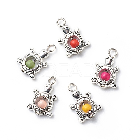 Synthetic Turquoise Dyed Pendants PALLOY-JF01874-02A-1