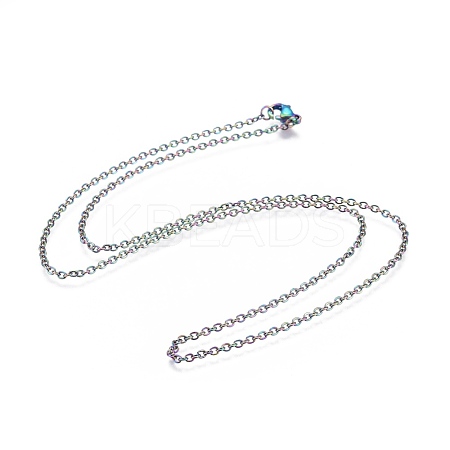 304 Stainless Steel Cable Chain Necklaces MAK-F029-01-A-1