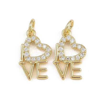 Brass Micro Pave Cubic Zirconia Pendants KK-A269-55G-1