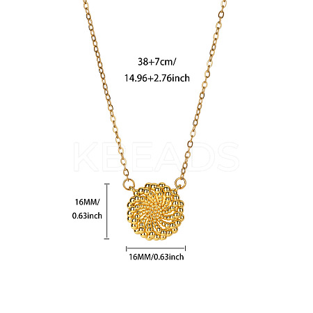 Brass Spiral Disc Pendant Necklaces for Women WGFA3A6-07-1