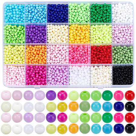 4800Pcs 24 Colors Opaque Acrylic Beads MACR-PA0001-62A-1