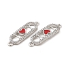 Brass Micro Pave Clear Cubic Zirconia Connector Charms KK-E068-VB403-2-2