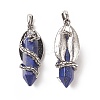 Natural & Synthetic Mixed Gemstone Pointed Pendants G-C051-01-4