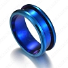 201 Stainless Steel Grooved Finger Ring Settings STAS-TAC0001-10E-L-1