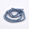 Full Rainbow Plated Faceted Rondelle Glass Beads Strands GLAA-A024C-FR03-2