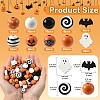 146Pcs 10 Styles Spray Painted Round Natural Schima Wood Beads WOOD-YW0001-54-2