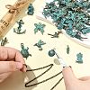 50Pcs 10 Styles Tibetan Style Alloy Pendants FIND-CJ0004-28-5