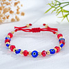 Evil Eye Handmade Lampwork & Faceted Glass Bead Braided Bracelets GH2736-1-1