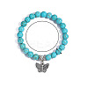 Synthetic Turquoise Beaded Bracelets BOHO-PW0001-045B-1