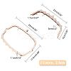 2 Sets 2 Colors Iron with Glass Rhinestone Purse Frame Handle FIND-WR0001-14-3