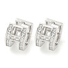 Brass Micro Pave Clear Cubic Zirconia Earrings EJEW-S228-08P-1