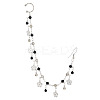 Alloy Rhinestone Clip on Nose Rings with Flower Tassel Chain to Dangle Earrings FS-WGE642A-01-1