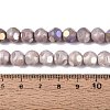 Ombre Effect Dyed Electroplate Opaque Glass Beads Strands EGLA-Q130-01A-03-5