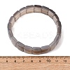 Natural Black Agate Beaded Stretch Bracelets for Unisex G-K303-02M-5