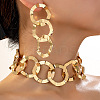 Alloy Ring Link Chain Necklaces & Stud Dangle Earrings Setss FS-WGED5D3-01-2